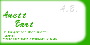 anett bart business card